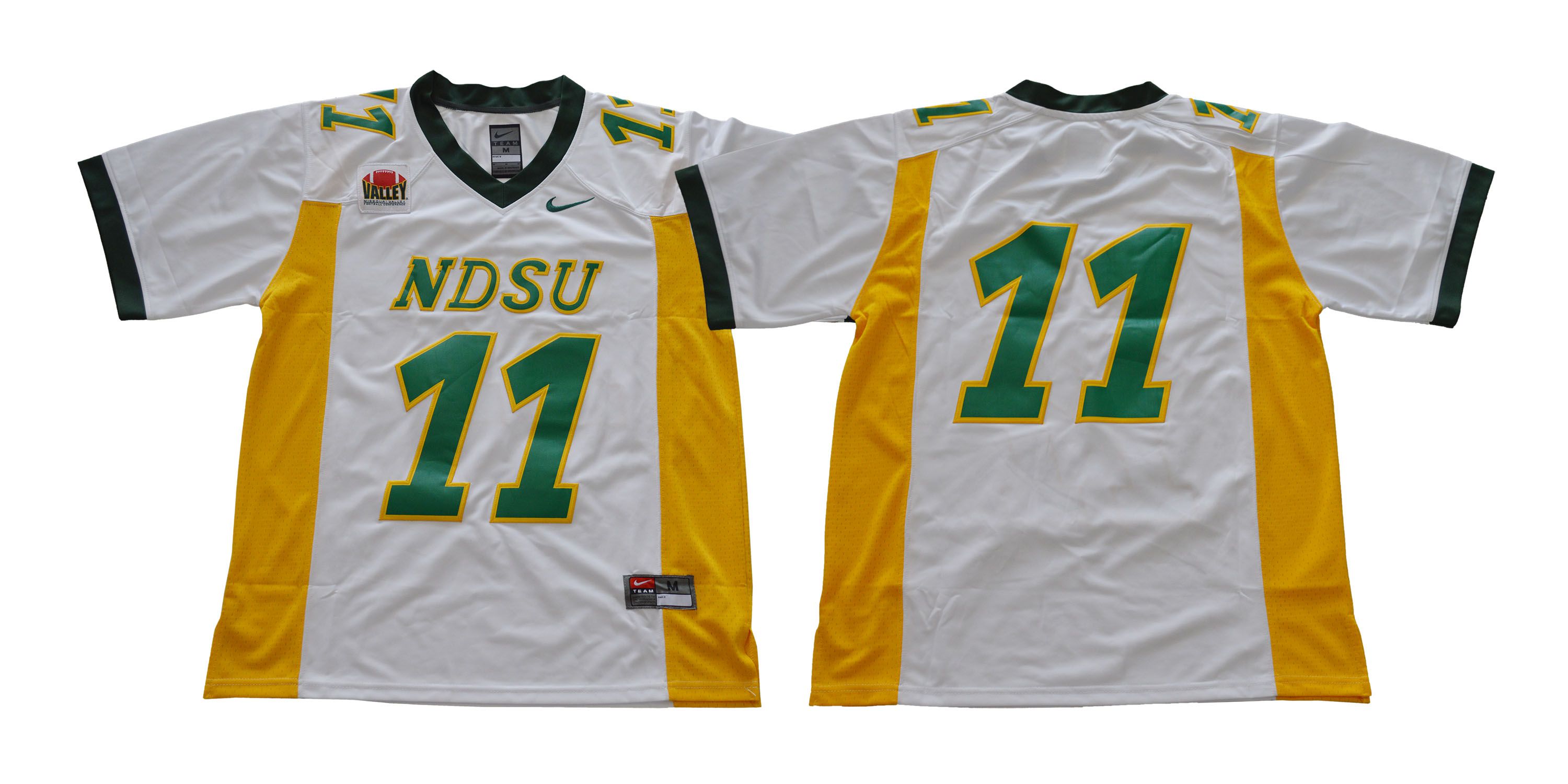 Men NDSU North Dakota State Bison #11 Wentz White NCAA Jerseys